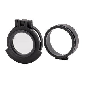 Picture of a Tenebræx Clear See-Through Scope Cover with Adapter Ring for the Trijicon VCOG 1-8x28 | Black | Ocular | UAC006-CCR