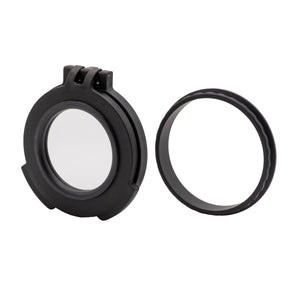 Picture of a Tenebræx Clear See-Through Scope Cover with Adapter Ring for the Meopta Optika6 3-18x56 | Black | Objective | TX0022-CCR