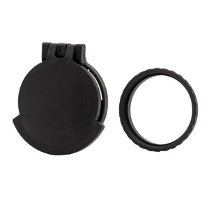 Picture of a Tenebræx Scope Cover with Adapter Ring for the Trijicon Tenmile/Tenmile HX 3-18x44 | Black | Objective | BT4449-FCR