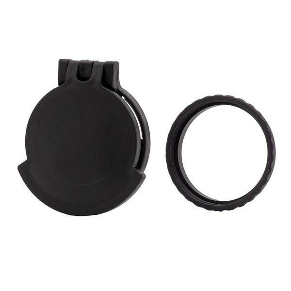 Picture of a Tenebræx Scope Cover with Adapter Ring for the Sig Sauer Whiskey5 3-15 x44 | Black | Objective | 42SBCF-FCR