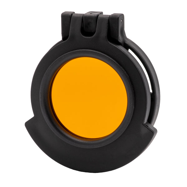 Picture of a Tenebræx Amber See-Through Scope Cover for the Trijicon TARS | Black | Ocular | PRFC01-ACV