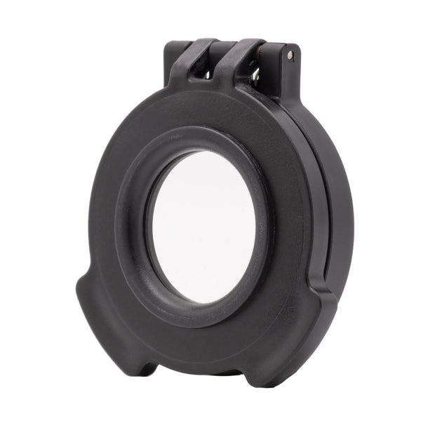 Picture of a Tenebræx Clear See-Through Scope Cover with Adapter Ring for the ZCO ZC527 5-27x56 | Black | Ocular | 40MMFC-CCV