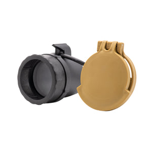 Picture of a Tenebræx Scope Cover with Adapter Ring for the Trijicon ACOG 4x32 RMR Combo | Ral8000(FCV)/Black(AR) | Objective | AG1C05-FCR