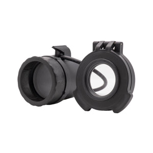 Picture of a Tenebræx Clear See-Through Scope Cover with Adapter Ring for the Trijicon ACOG 4x32 | Black | Objective | AG1C00-CCR