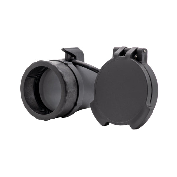 Picture of a Tenebræx Scope Cover with Adapter Ring for the Trijicon ACOG 4x32 RMR Combo | Black | Objective | AG1C00-FCR