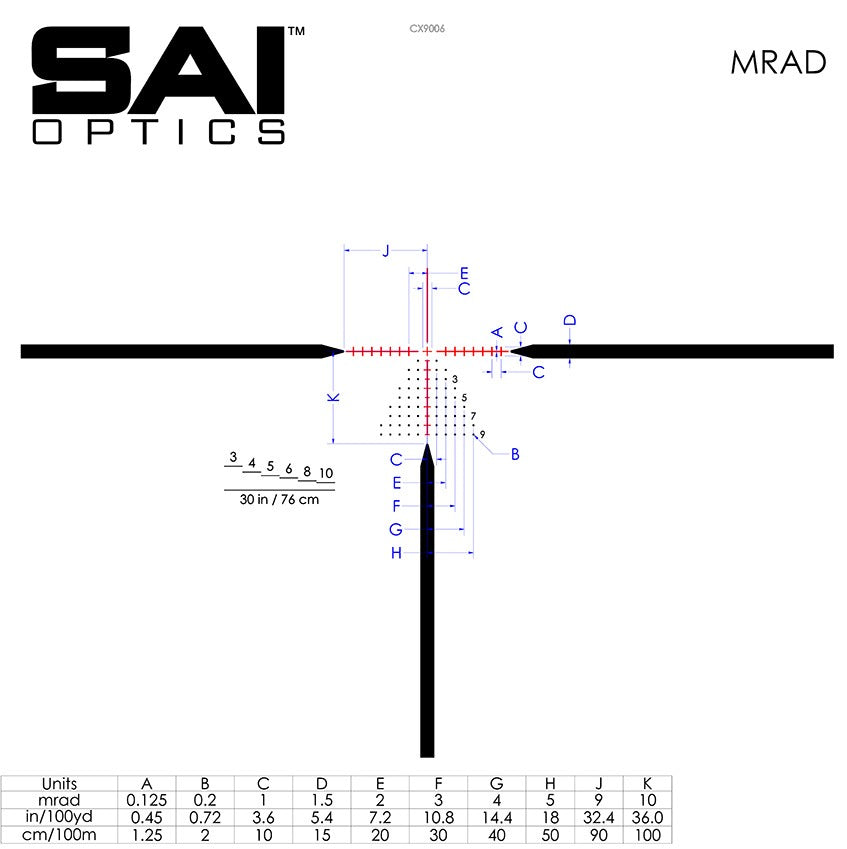 SAI 6 Reticle - MRAD - No RAF