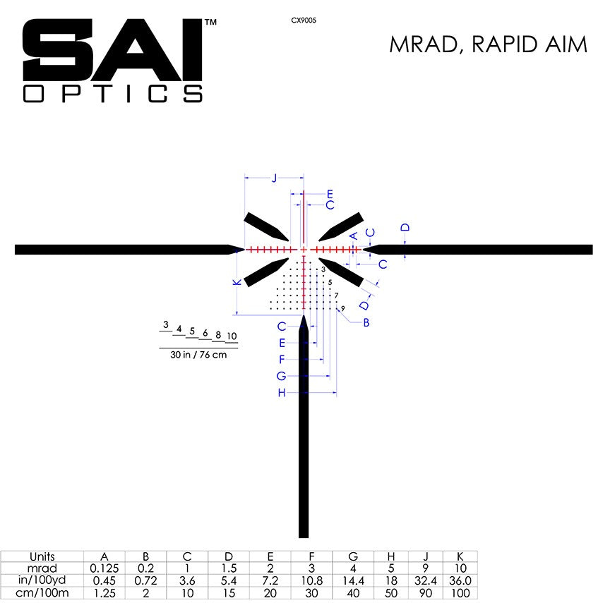 SAI 6 Reticle - MRAD - RAF