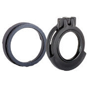 Picture of a Tenebræx Clear See-Through Scope Cover with Adapter Ring for the Schmidt & Bender 1-8x24 PM II ShortDot | Black | Ocular | SB24EC-CCR